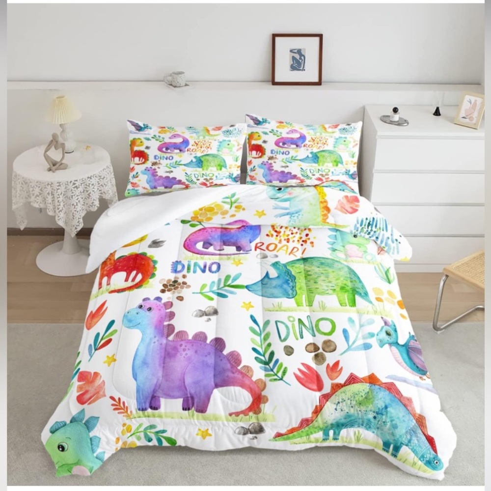 Dinosaur Bedding Set,Dinosaur Comforter,Dinosaur Comforter Set